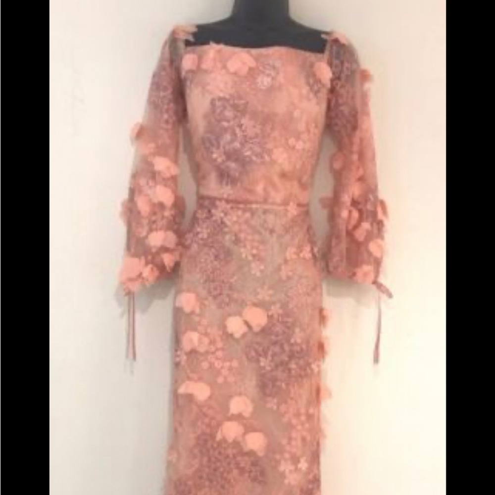 Marchesa Norte Pink 3D flower gown size 16